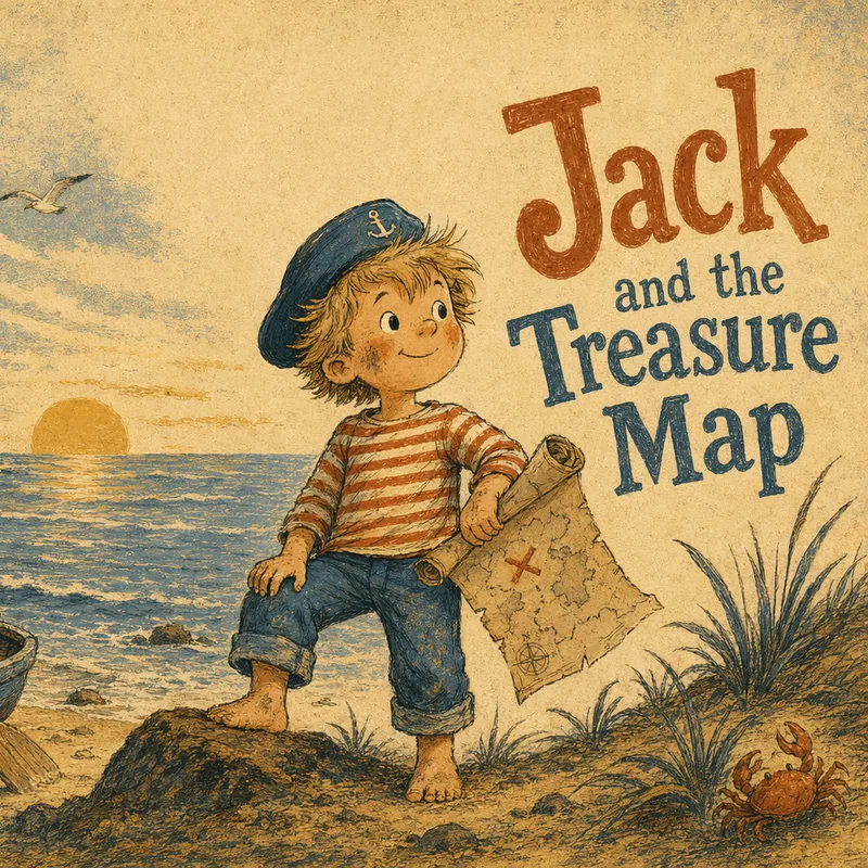 Okładka spersonalizowanej książki dla dzieci Jack i mapa skarbów